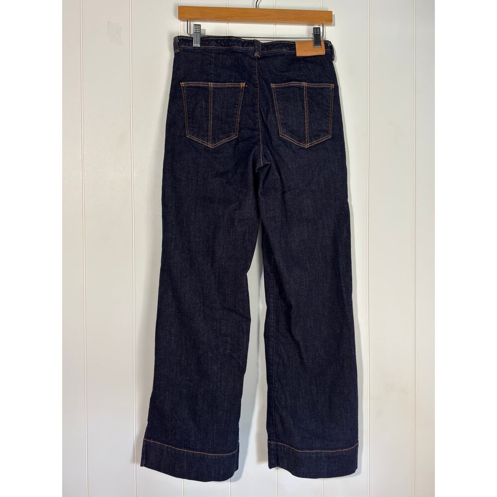 Dear John High Rise Wide Leg Cropped Jeans Dark Wash Button Fly Women's 26 - Picture 7 of 11
